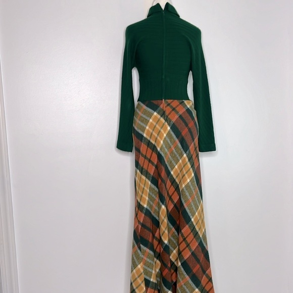 Vintage plaid and knit dress, vintage size 12 fits a small - Picture 5 of 8